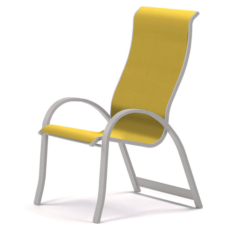 Aruba 1 Outdoor Dining Armchair, Yellow 43D, Textured Graphite