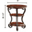 Table d'appoint en cerisier brun, conception ornée, 2 tablettes inférieures, 22 x 22 x 26,5, pour table de salon avec pieds en métal, longueur ouverte de 22 po x largeur de 26,5 po, bois massif