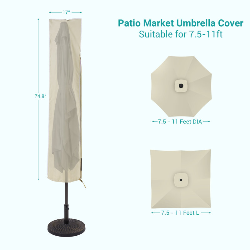 Outdoor Patio Umbrella Cover, Beige
