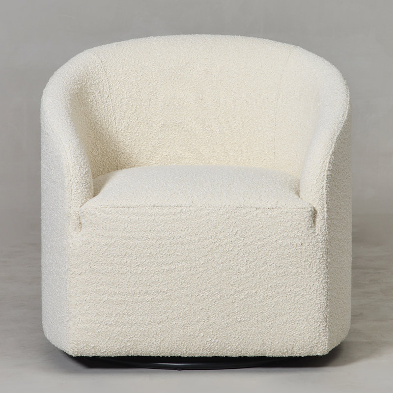 Fauteuil demi-tonneau pivotant 32 po, Blanc
