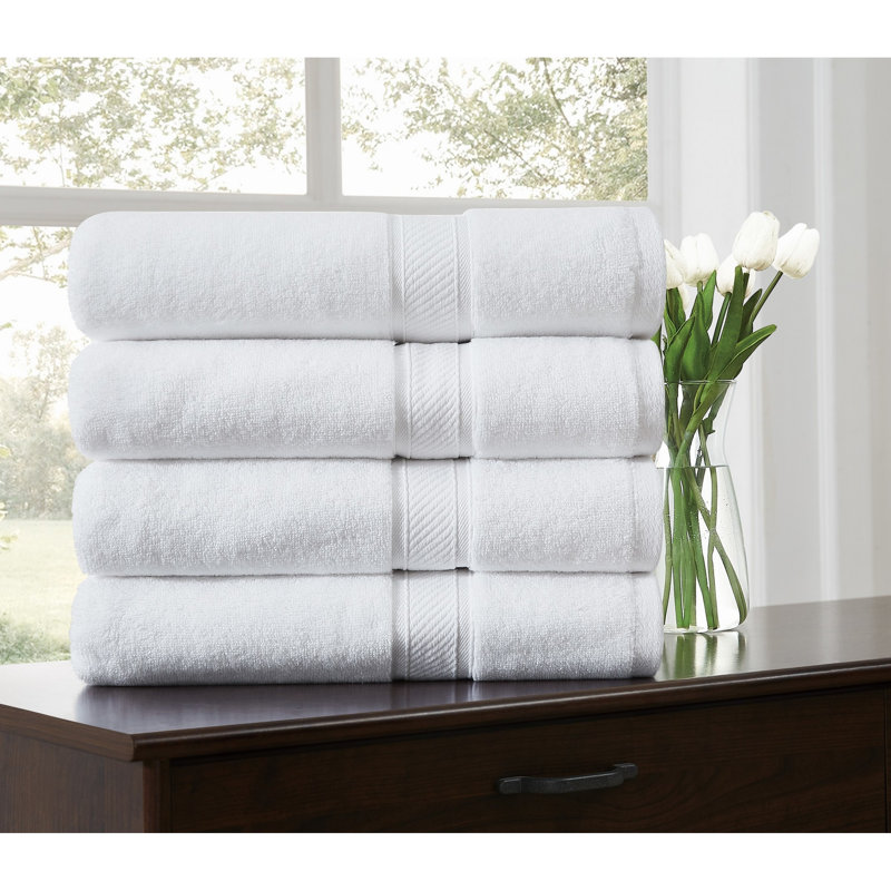  Regal Plush Towel Sets, Bath Towel - 4 Pack, White