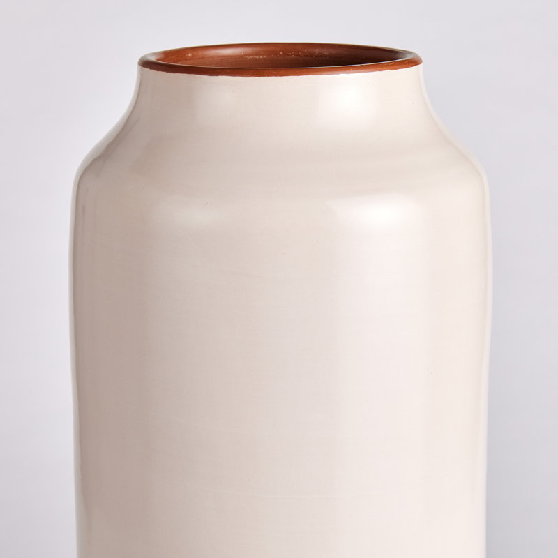 Lucela Handmade Terracotta Table Vase, White