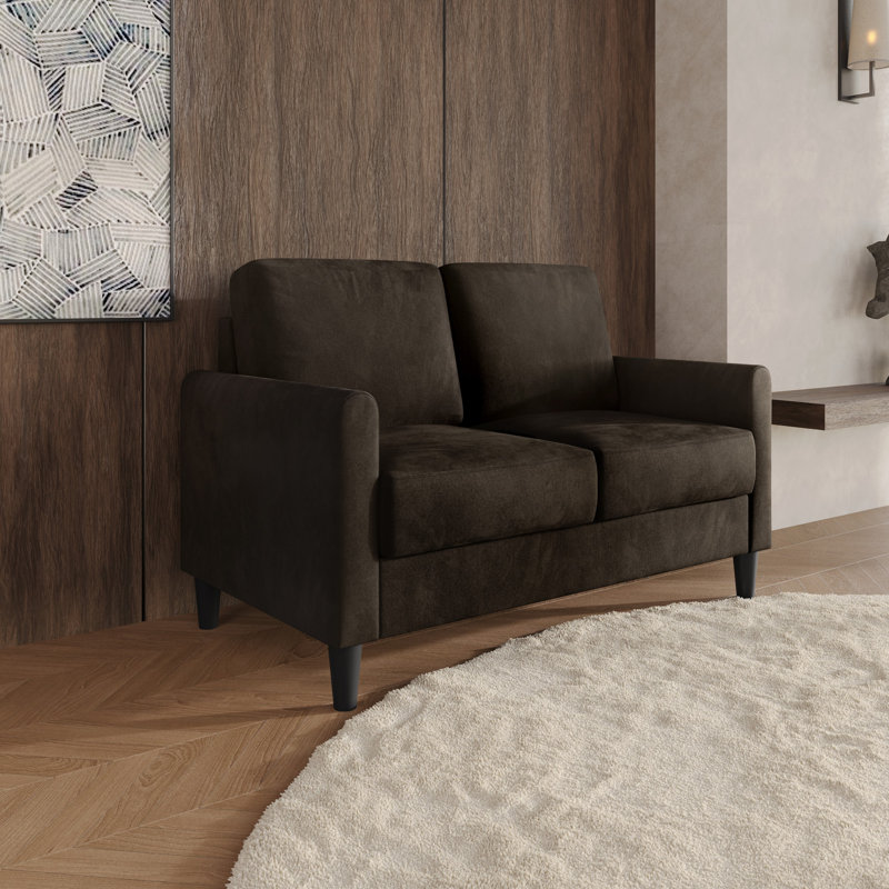 Serpa Velvet Arm Loveseat, Brown