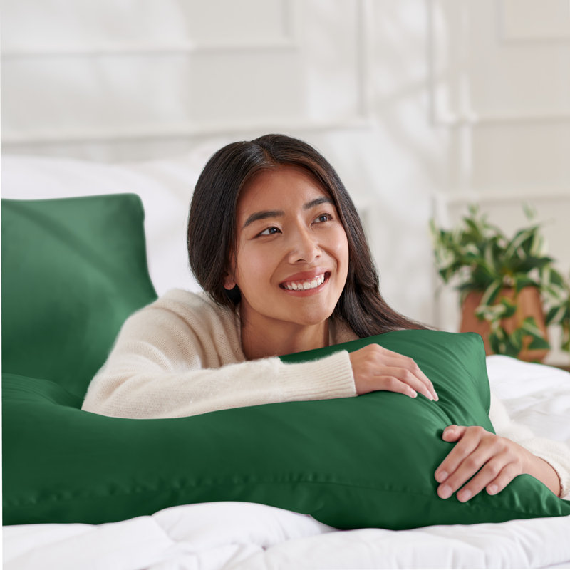 100% Mulberry Silk Pillowcase Zipper Closure, 1 Standard (Zipper Closure) Pillowcase, Forest Green