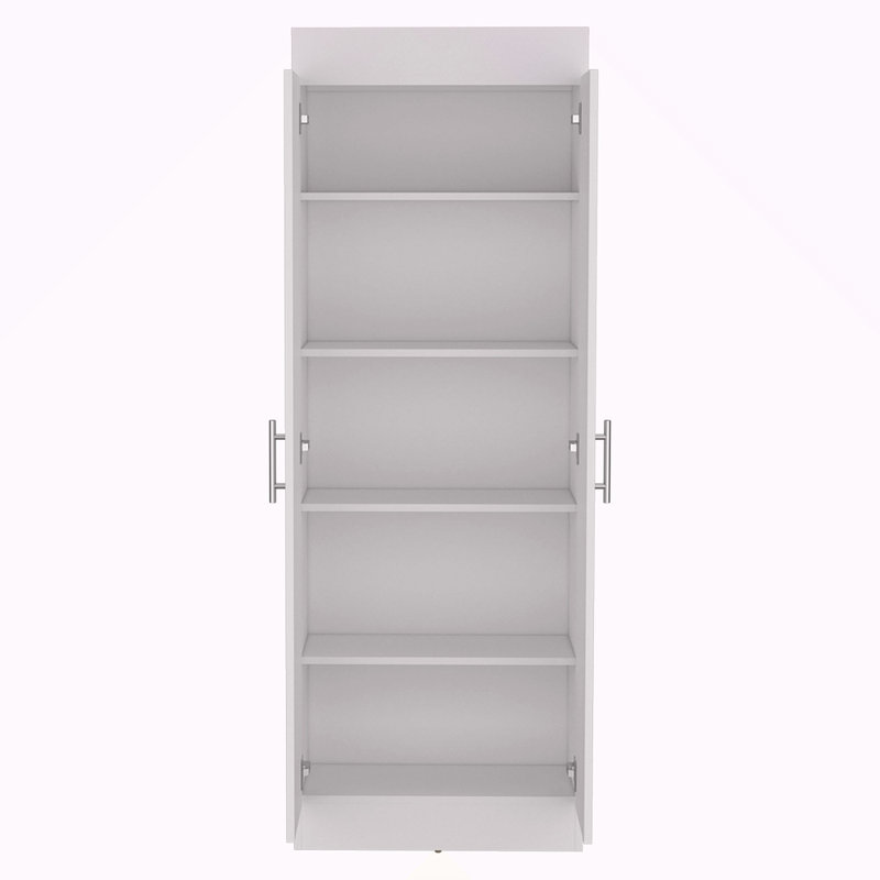 Pantry Cabinet 67" H, 5 Internal Shelves, Two Doors