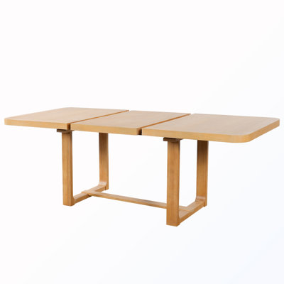 Extendable Wooden Dining Table with Removable Leaf