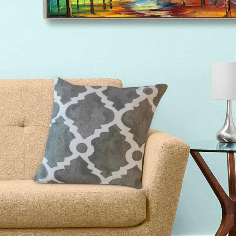 Madrid Geometric Feather Reversible Throw Pillow, 12" x 18", Lumbar Pillow, Orange