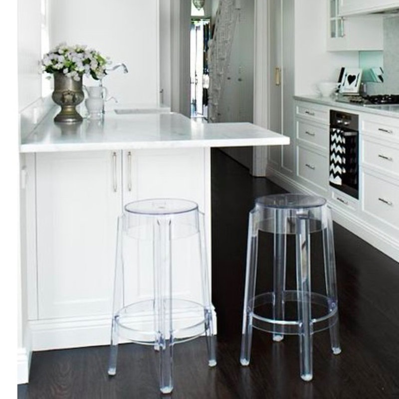 Tabouret transparent (ensemble de 2), Tabouret de comptoir (assise de 26 po de hauteur)