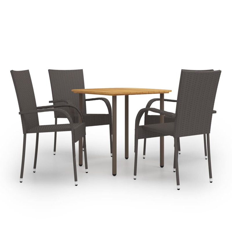 Ensemble repas pour 4 personnes Lawenda Square, Brun