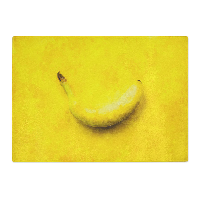 Yellow Banana Painting Chopping Board, 0.4cm H x 20cm W x 28.5cm L