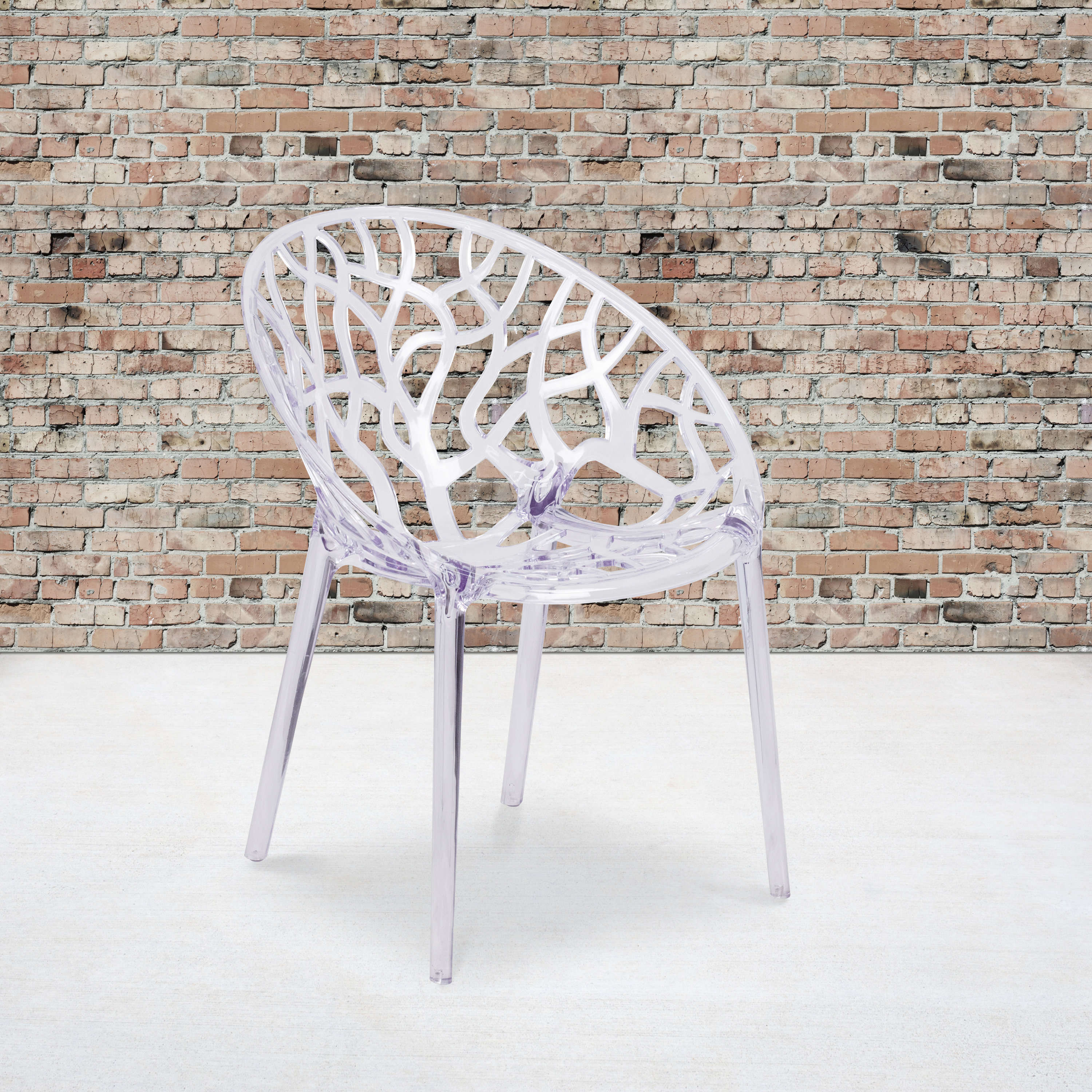 Flash furniture ghost chair with discount oval back in transparent crystal