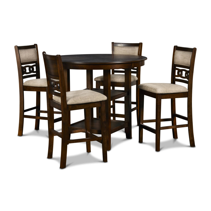 Ensemble de salle à manger Ziemer Jackins, Brun cerisier, H 36,25 po x L 42,25 po x l 42,25 po
