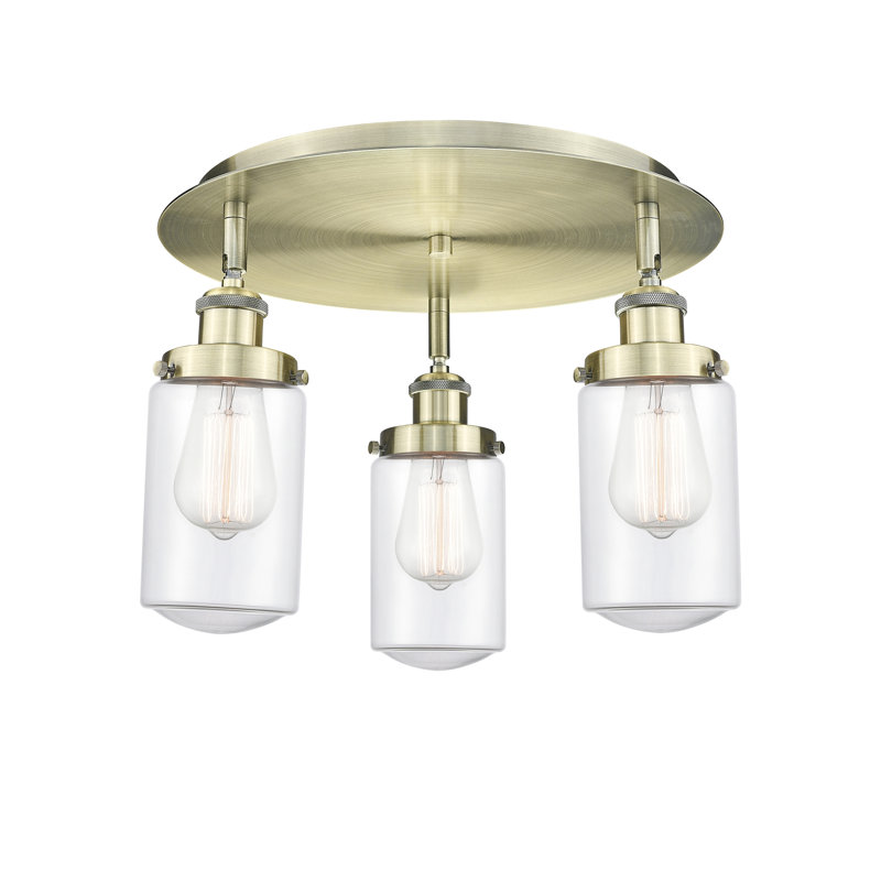 Plafonnier Erkson, Laiton antique, Transparent