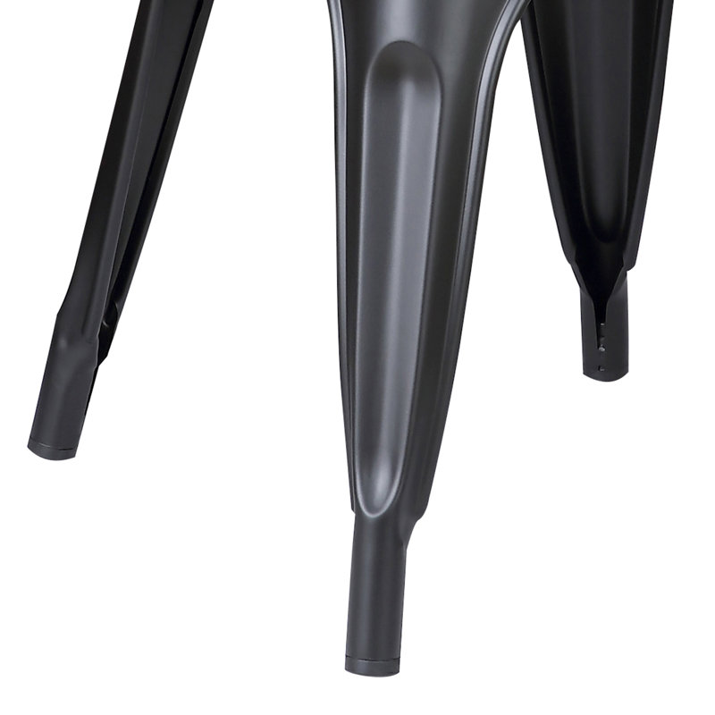Guilherme 33'' H Stacking Side Chair, Matte Black, 4
