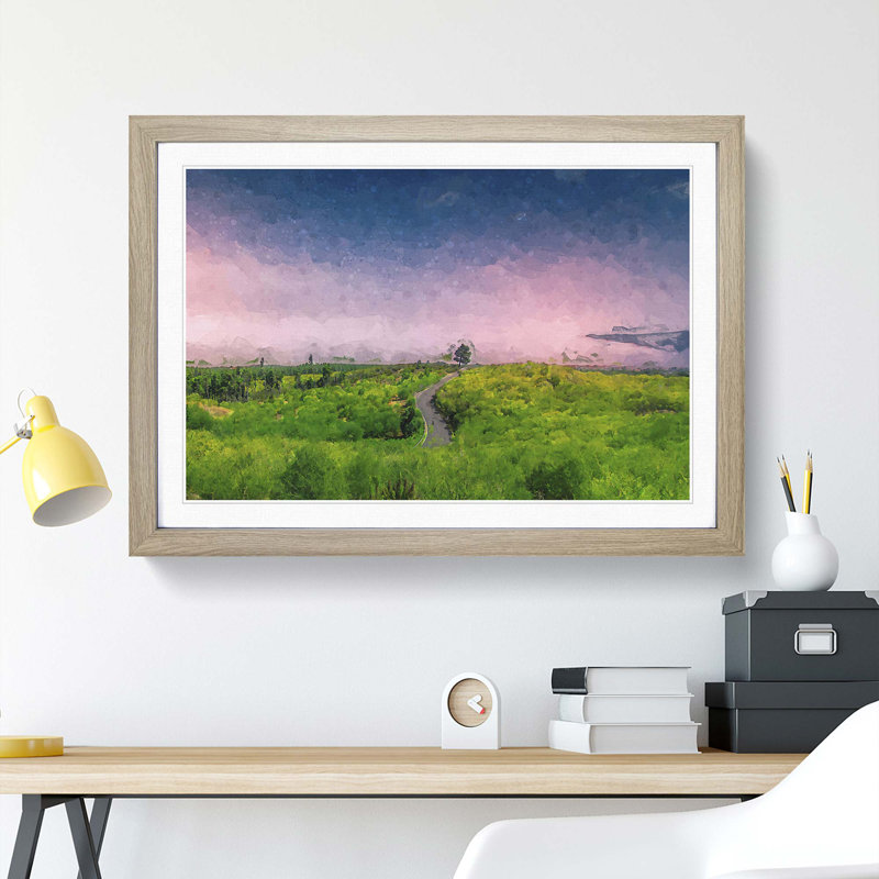 Driving Through Tenerife in Abstract - Picture Frame Graphic Art Print, Oak Framed, 48cm H x 65cm W x 2cm D