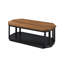 Table basse et table de bout 3 pièces Dany, tablette inférieure, plateau brun et base noire Dany
