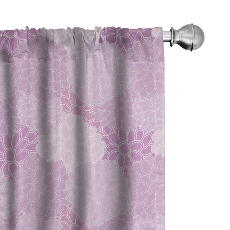 Rideaux à 4 panneaux floraux East Urban Home, L 56 po x L 84 po