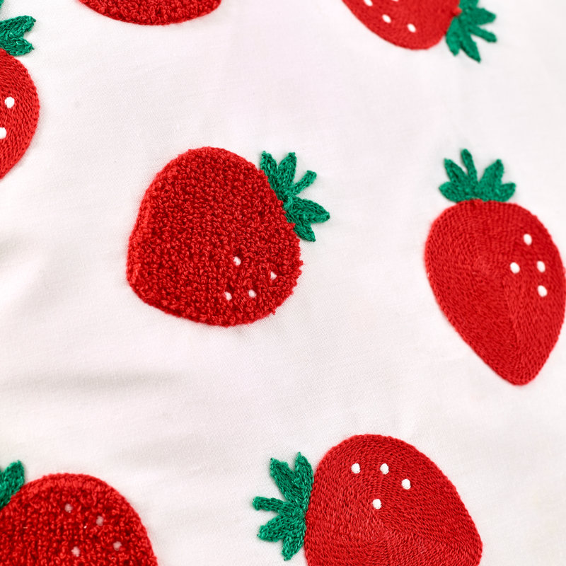 Strawberry Embroidered Cushion