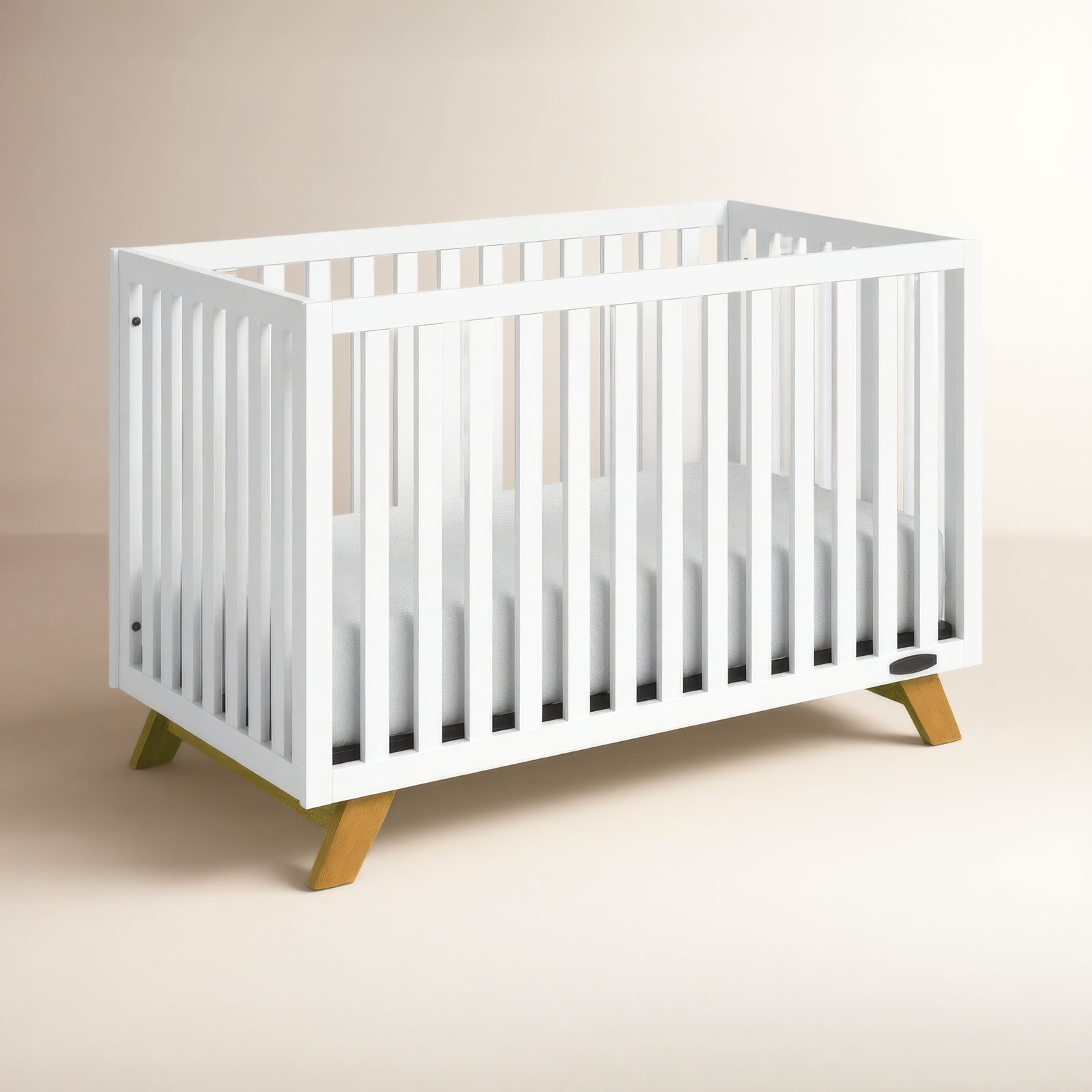 Soho 4 -in-1 Convertible Crib, White/Natural