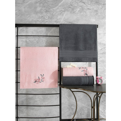 Ensemble de serviettes de luxe 4 pièces, 100% coton, serviettes de bain (2 pièces, 35,4 x 59,1 pouces) et serviettes à main (2 pièces, 19,7 x 35,4 pouces) | 400 g / m² et 445 g / m², lavable à la machine | Doux et absorbant