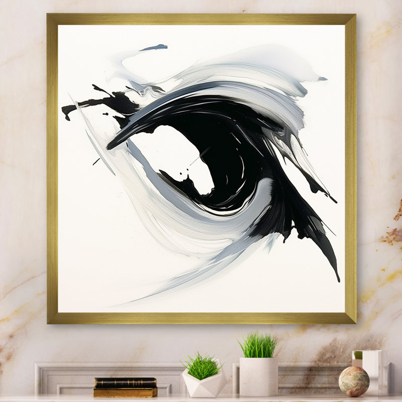 Abstrait neutre X sur toile, H 32 po x l 24 po x P 1 po, Encadrement doré
