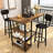 Ensemble de table de bar pour 2, ensemble de table de bar 3 pièces, ensemble de table de bar et chaises avec tabouret en polyuréthane et 3 tablettes de rangement ouvertes, ensemble de table de pub pour la cuisine, brun