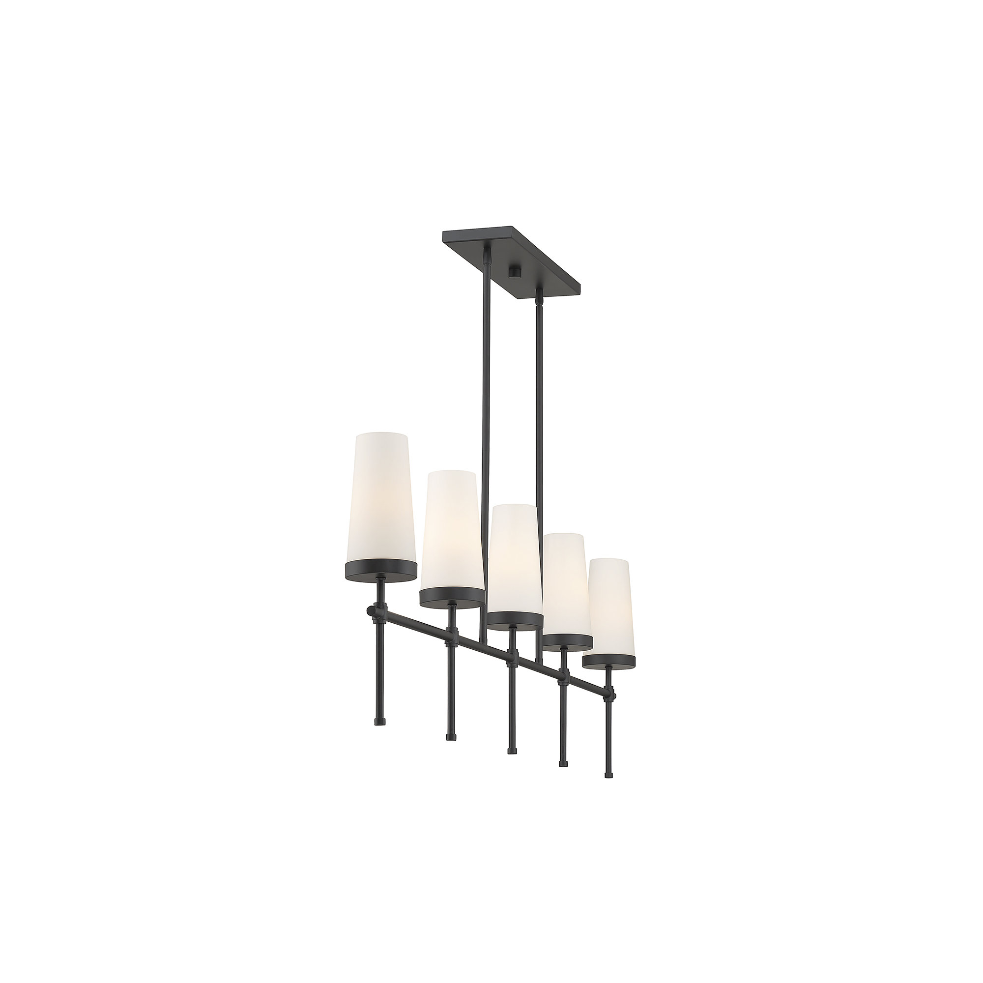 Doloris 5 Light Glass Pendant, Matte Black