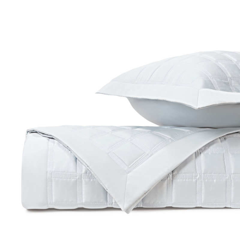 Athens 100% Cotton Sateen Coverlet, King Coverlet, White
