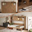 Lit escamotable simple avec station de charge et tiroir, couleur bois-130184359