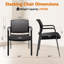 CLATINA Mesh Back Stacking Arm Chairs with Upholstered Fabric Seat and Ergonomic Lumbar Support for Office School Church Guest Reception Black 2 Pack Set-88170311