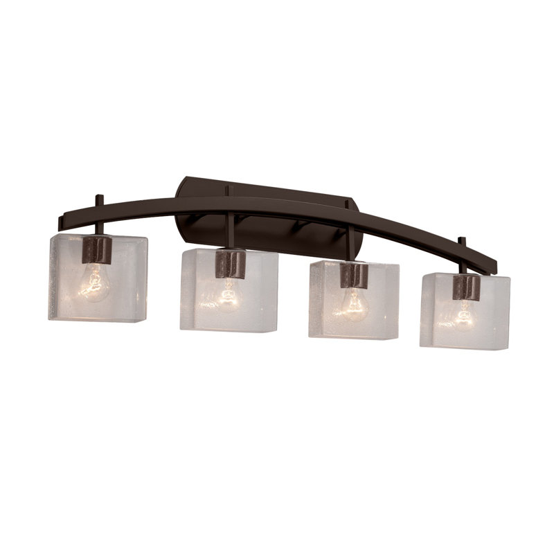 Éclairage pour meuble-lavabo 4 lumières Casson, Bronze foncé, Bullé