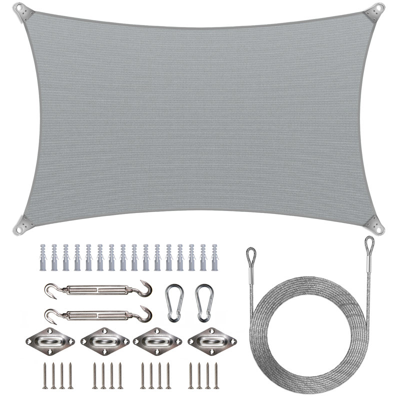 Voile d'ombrage rectangulaire renforcé, gris, 24 pi x 22 pi