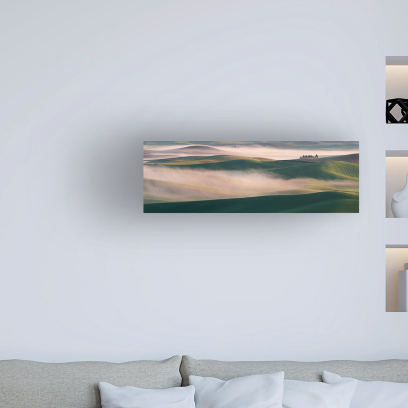 «Dream Land in Morning Mist 2» par Austin - reproduction de photo panoramique sur toile tendue, H 8 po x l 24 po x P 2 po