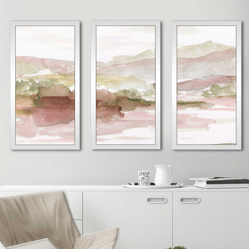 Windscape I par Nan - ensemble de 3 reproductions d'art sur acrylique, L 40,5 po x H 25,5 po x P 1 po