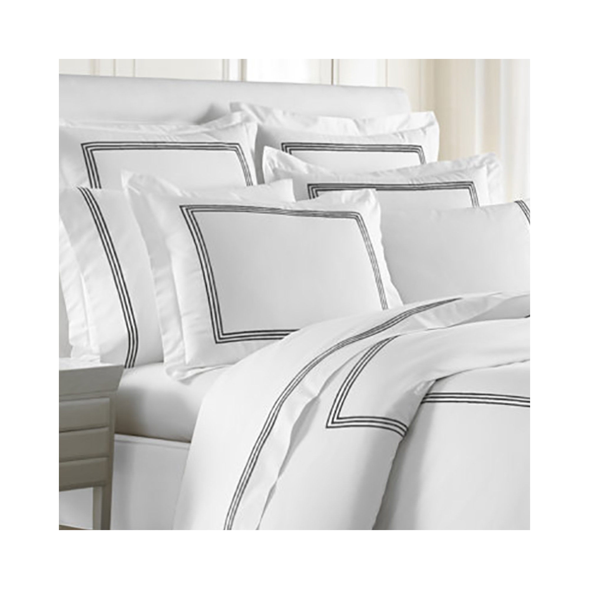 Ravana Cotton Blend Percale Flat Sheet, King Flat Sheet, Black