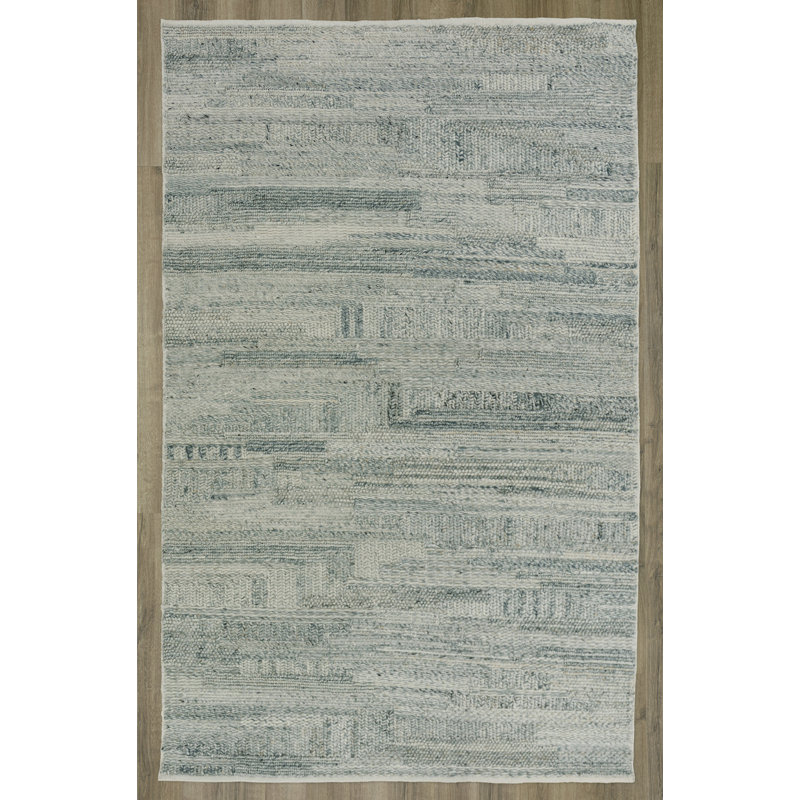 Tapis 100% polyester tissé à la main, Bleu, 7 pi 9 po x 9 pi 9 po