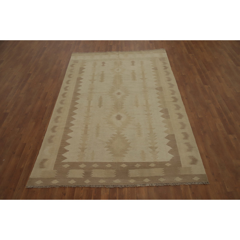 Vegetable Dye Wool Kilim Flat Weave Area Rug 6x9