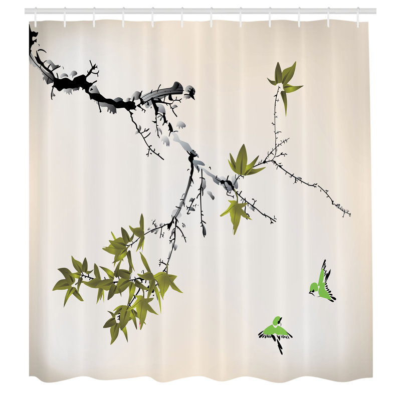 Ensemble de rideau de douche japonais + crochets, H 84 po x l 69 po, Gris foncé