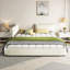 Très grand lit plateforme avec coussin pivotant et très grand lit tapissier en chenille-1176928434