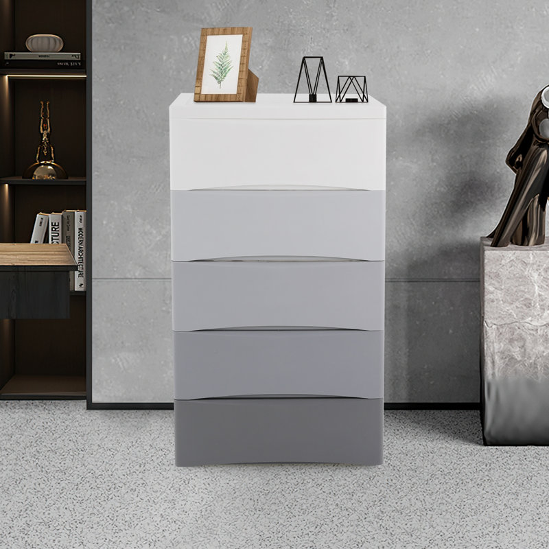 Simplistic 5-drawer lingerie chest of drawers, Gris