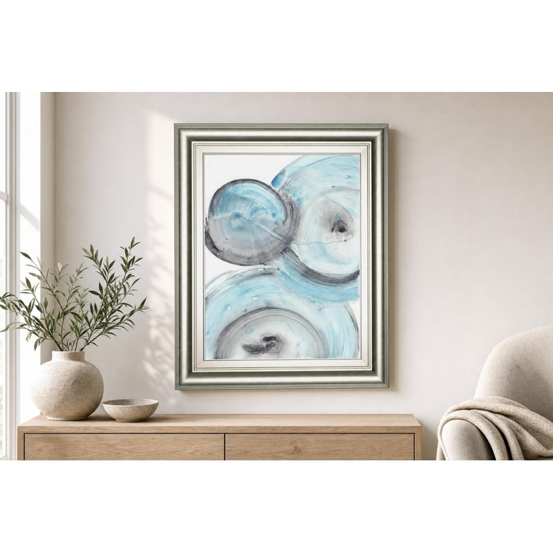 Art mural Ripple Effect IV - 22 po x 26 po - Cadre argenté Serenity