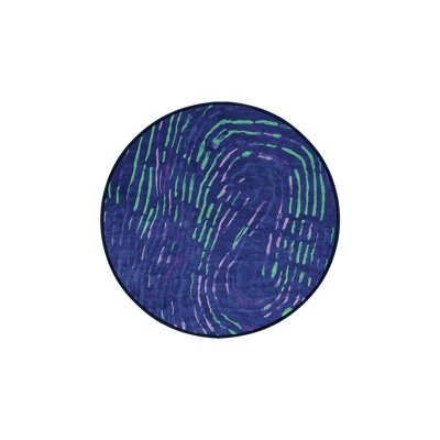 Machine Washable Blue Area Rug