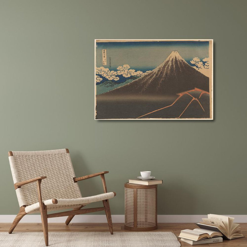 «Rainstorm Beneath the Summit» par Katsushika Hokusai - Art mural sur toile tendue avec châssis, H 28 po x l 40 po