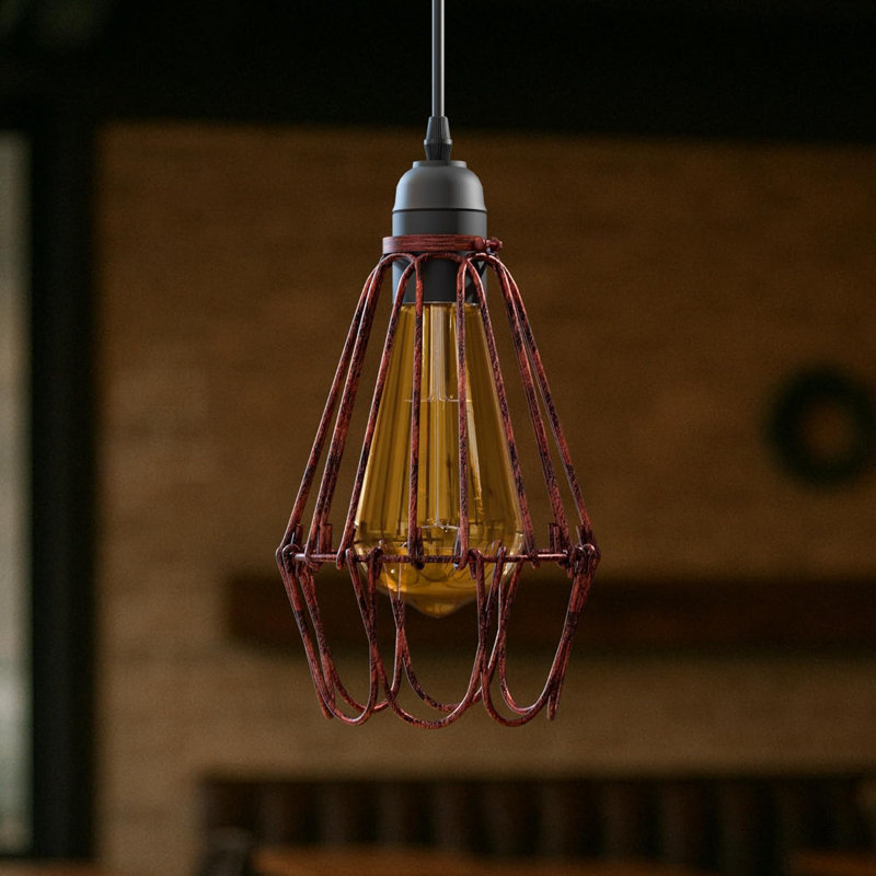 Annjelica 10cm H Metal Empire Lamp Shade, Rustic Red