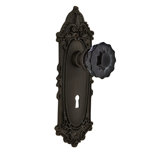 Victorian Plate with Decorative Keyhole and Crystal Black Door Knob
