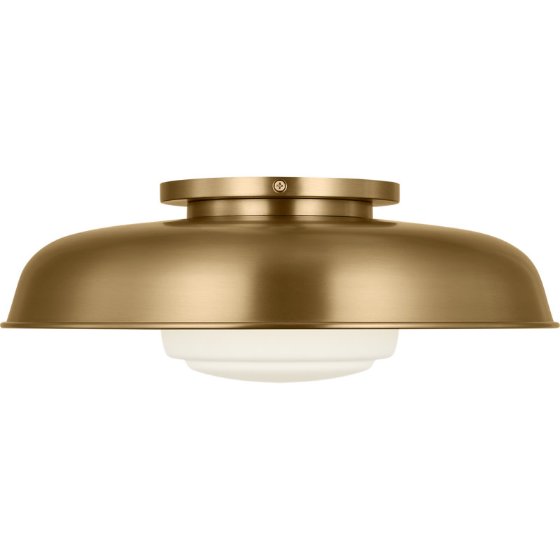 Richard June Transitional Liora Flush Mount Light, Estate Brass, Estate Brass