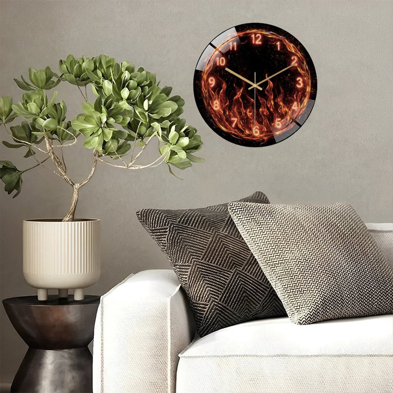 Horloge murale en verre Fiery