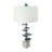 15X29.5" Blue And White Agate Slice Table Lamp With Marble Base