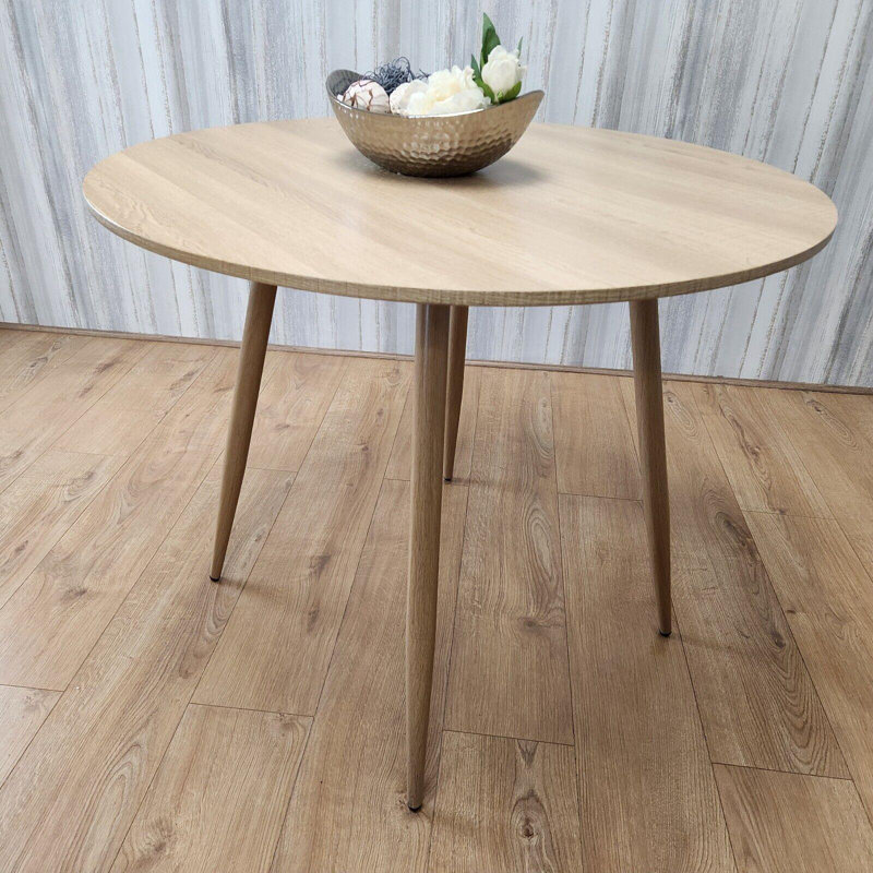 Round Dining Table, 75 cm H x 120 cm W x 70 cm D, Brown