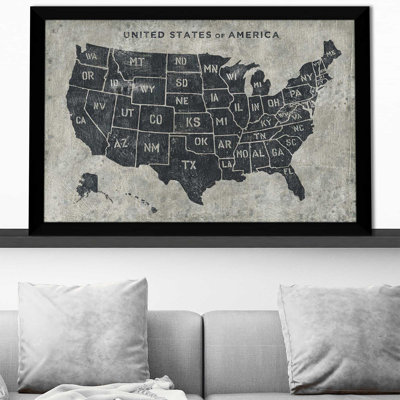 " Grunge USA Map "